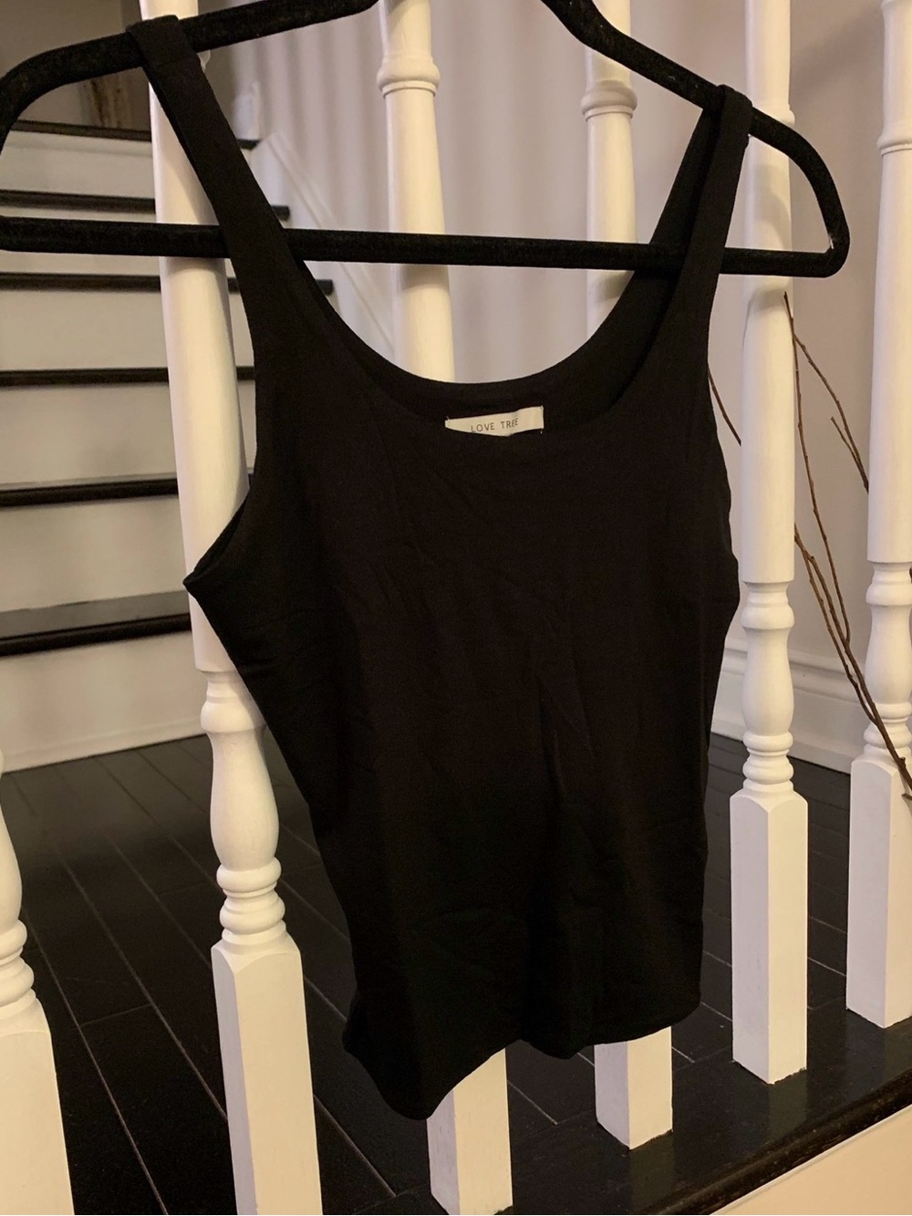 Love Tree Black Scoop-Neck Tank